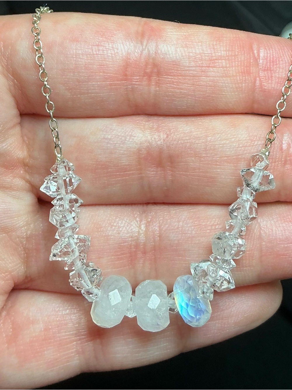 Herkimer Diamond Mines Vintage Pendant Necklace 925 Sterling Silver AA Grade